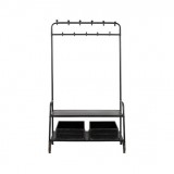 BLACK METAL GARDEROBE STAND WITH 2 BOXES - CABINETS, SHELVES